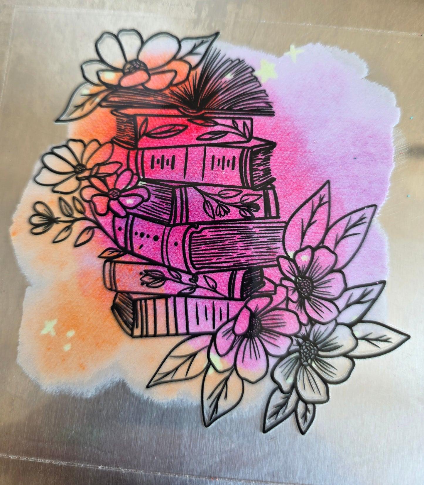 Books and Flowers Decal