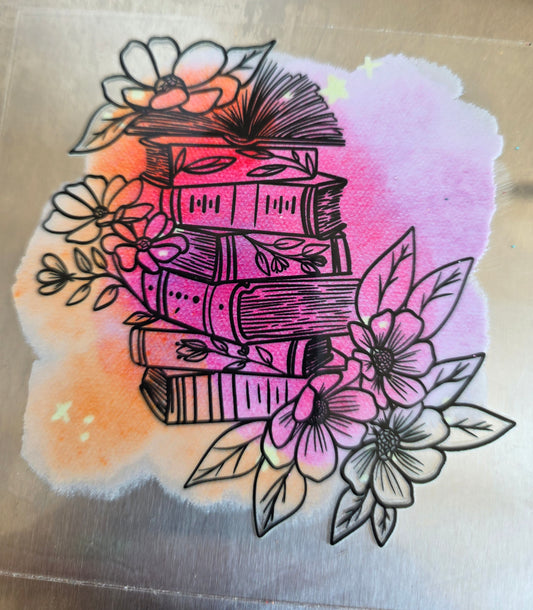 Books and Flowers Decal