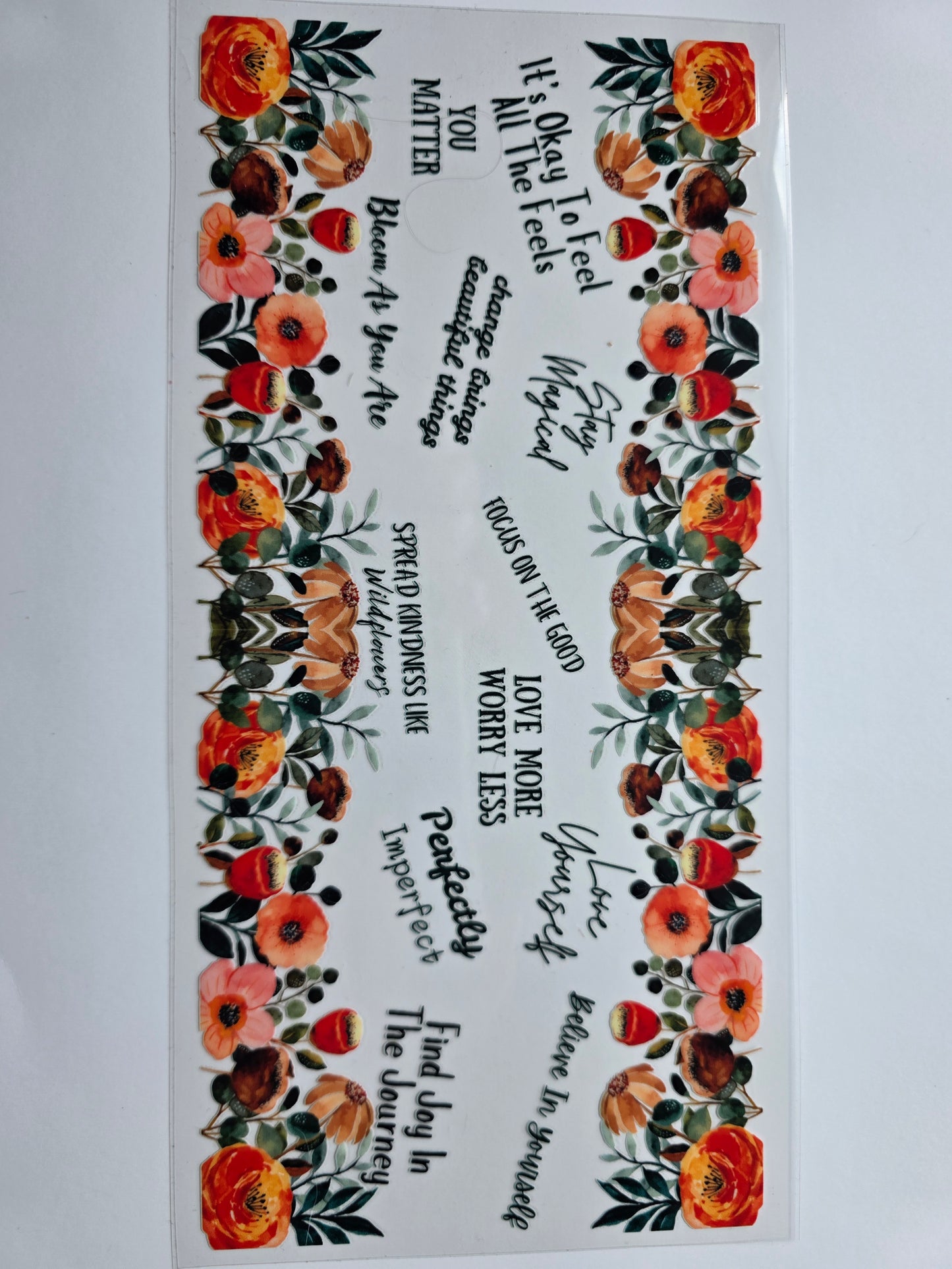 Floral inspirational Cup Wrap
