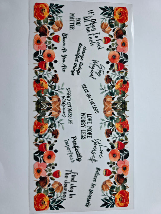 Floral inspirational Cup Wrap