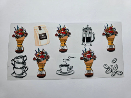 Coffee floral Cup Wrap