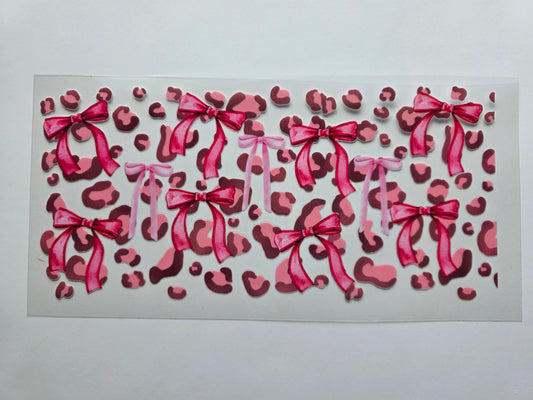 Pink bow with leapord print cup wrap