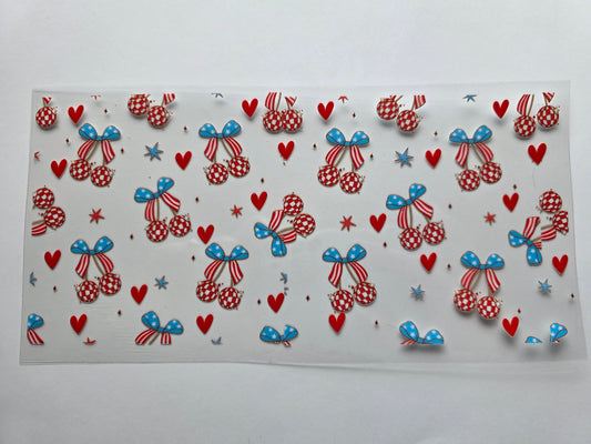 Red, White, and Blue Cherries Cup wrap