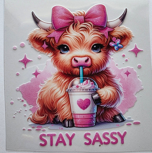 Stay Sassy Highland Cow Decal