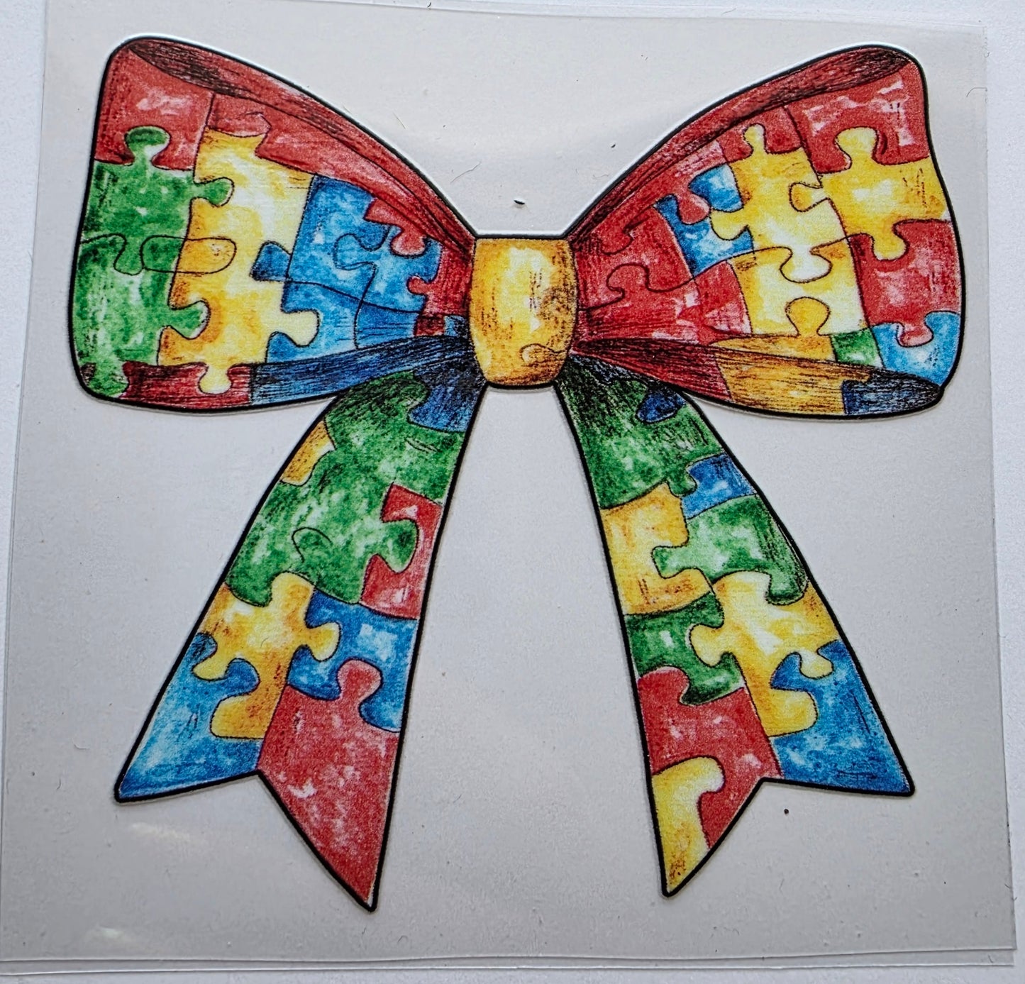 Autism Puzzle Bow Decal