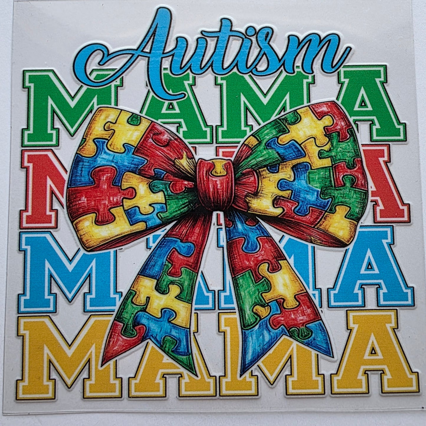 Autism Mama with Bow Decal