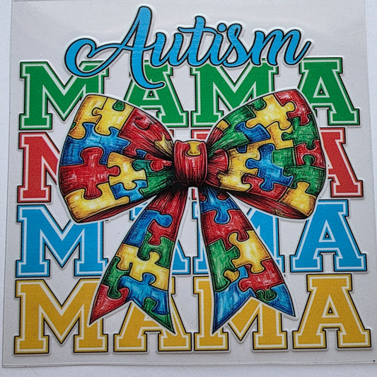 Autism Mama with Bow Decal