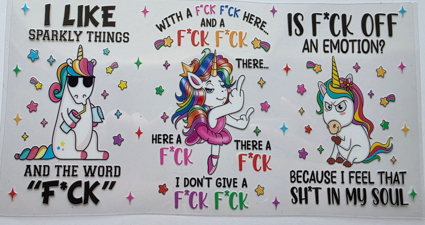 I like the f word Sassy unicorn Cup Wrap