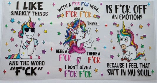 I like the f word Sassy unicorn Cup Wrap