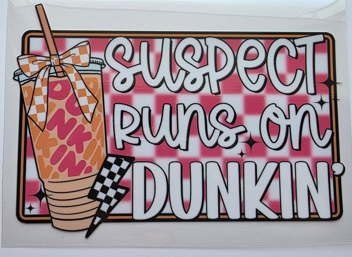 Supect Runs on Dunkin cup wrap