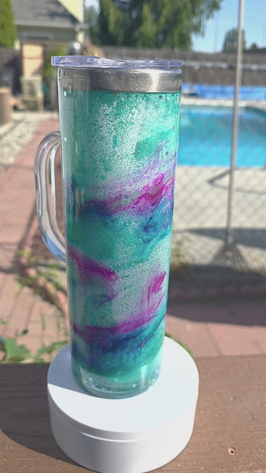 Northern Lights epoxy 20 oz acrylic with Handle  pre made