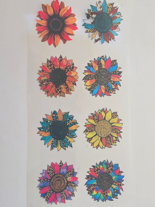 Colorful sunflowers cup wrap