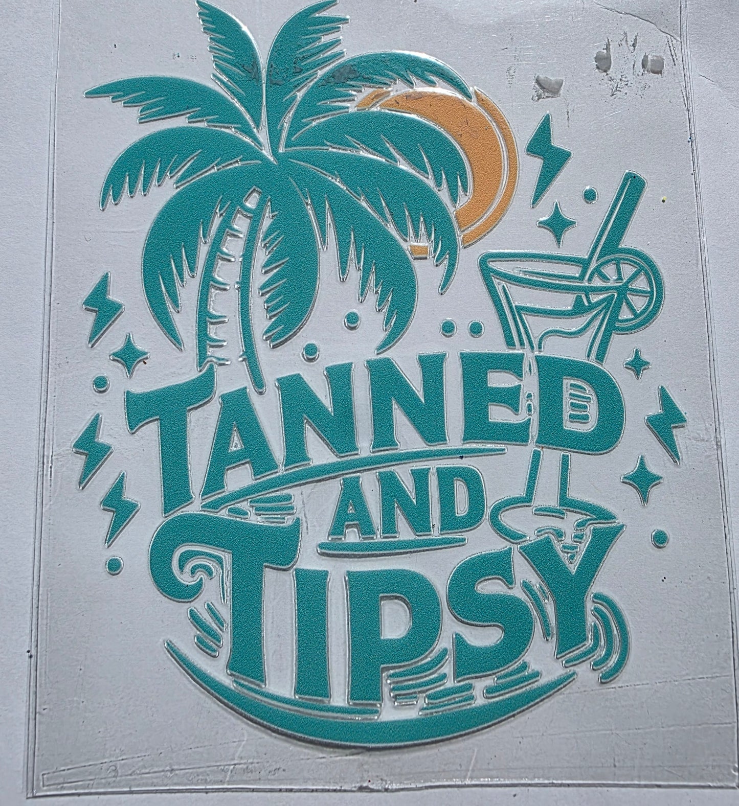 Tanned and Tipsy decal