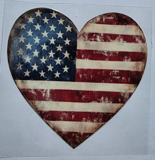 USA Heart decal