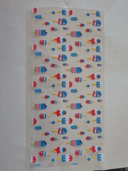 Red, white and blue ice cream wrap