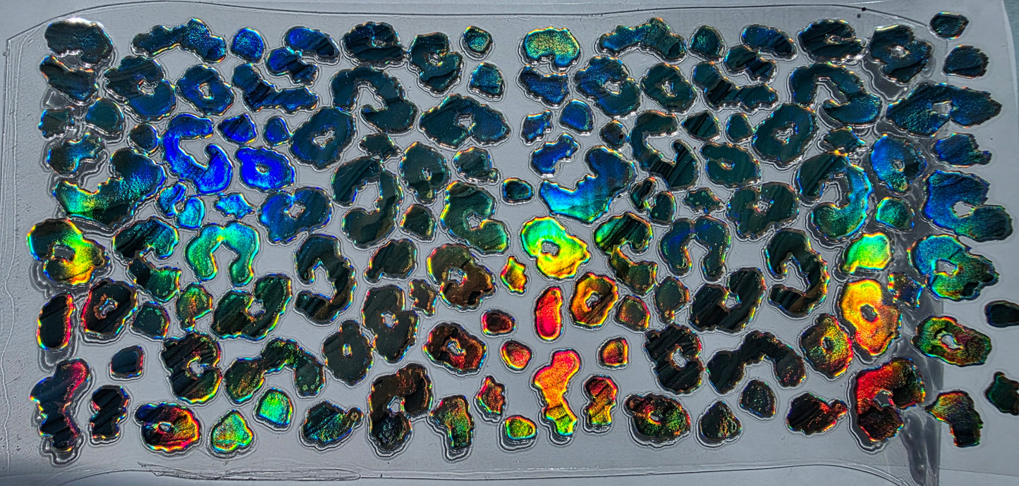 Teal holographic leopard wrap