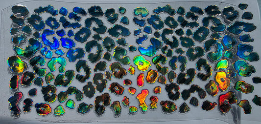 Teal holographic leopard wrap