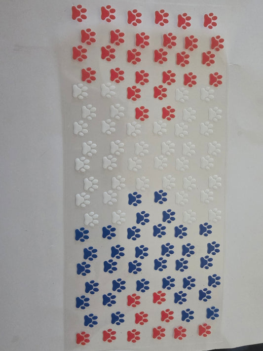 Red,white,and blue paw prints wrap