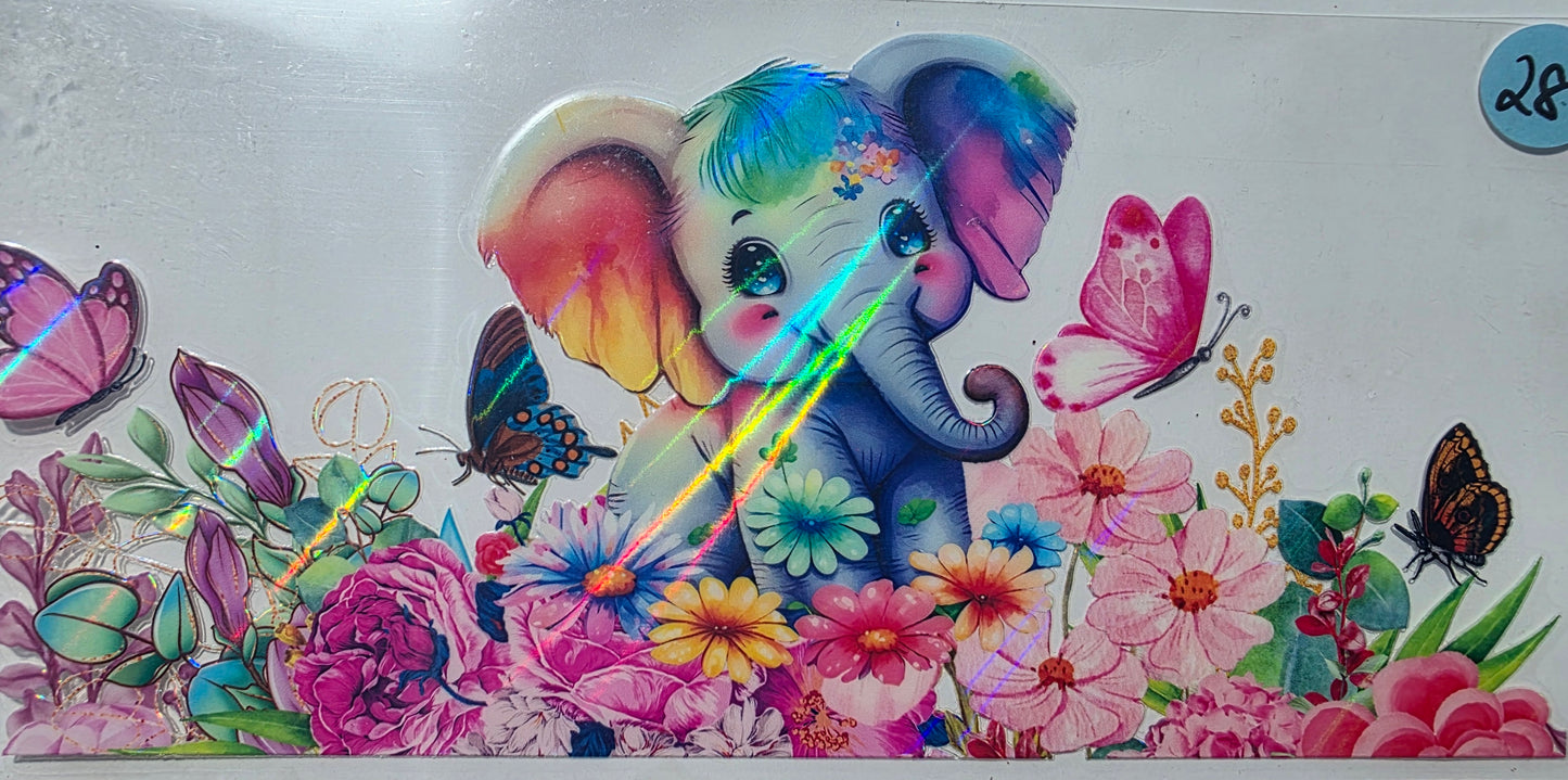 Baby elephant holographic